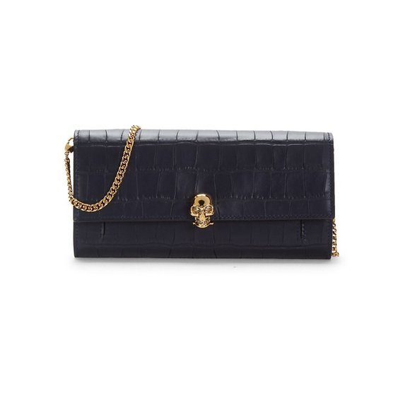 ALEXANDER MCQUEEN SKULL CROC-EMBOSSED LEATHER WALLET ON CHAIN BRAND NNEWW!!!!!!! - Picture 5 of 9